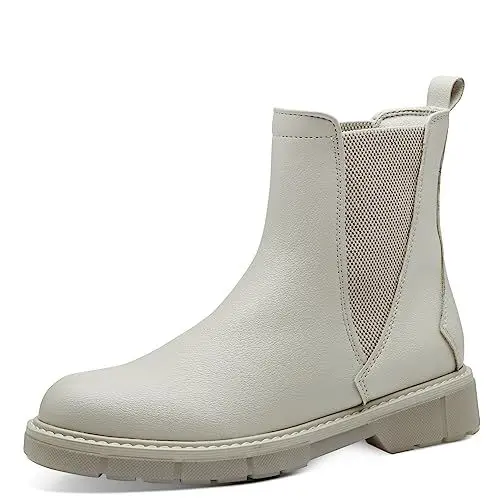 Produktbild: MARCO TOZZI Damen Chelsea Boots aus Kunstleder Flach, Beige (Cream), 41