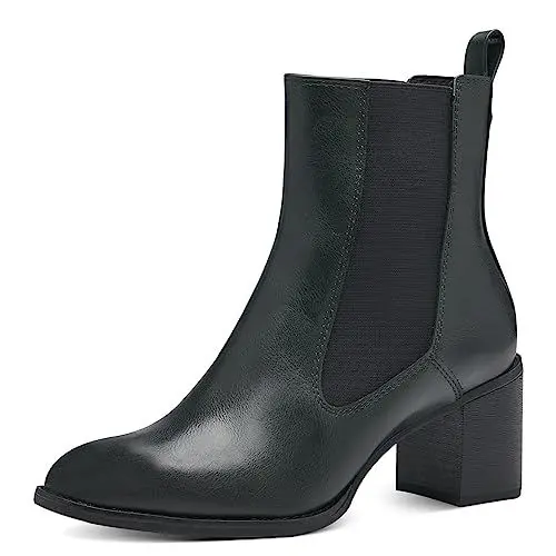 Produktbild: MARCO TOZZI Damen Chelsea Boots aus Kunstleder mit Absatz, Grün (Forest), 38