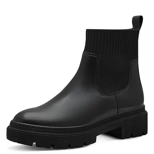 Produktbild: MARCO TOZZI Damen Chelsea Boots aus Kunstleder mit Plateau, Schwarz (Black), 37 EU