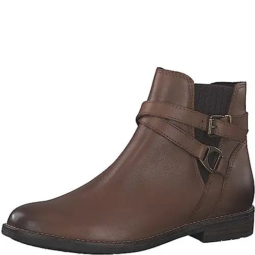 Produktbild: MARCO TOZZI Damen Chelsea Boots aus Leder Flach, Braun (Muscat), 39