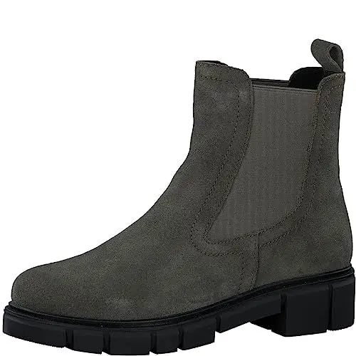 Produktbild: MARCO TOZZI Damen Chelsea Boots aus Leder mit Absatz, Grün (Khaki Comb), 36