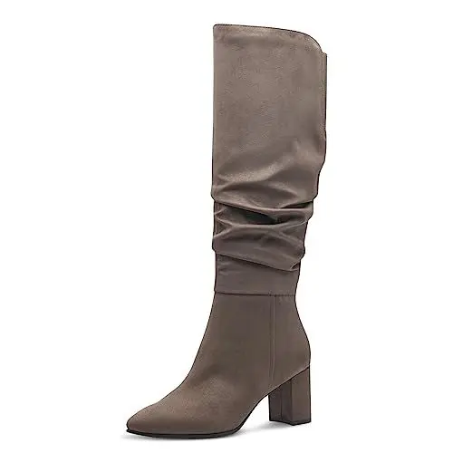 Produktbild: MARCO TOZZI Damen Hohe Stiefel mit Absatz Kniehoch Spitz, Braun (Pepper), 40 EU