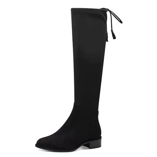 Produktbild: MARCO TOZZI Damen Hohe Stiefel mit Absatz Kniehoch Spitz, Schwarz (Black), 37 EU