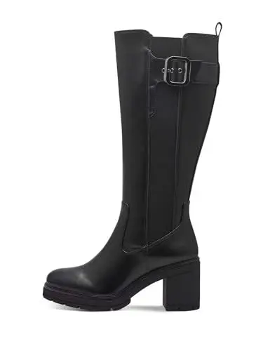 Produktbild: MARCO TOZZI Damen Hohe Stiefel mit Absatz Kniehoch mit Blockabsatz, Schwarz (Black), 37 EU