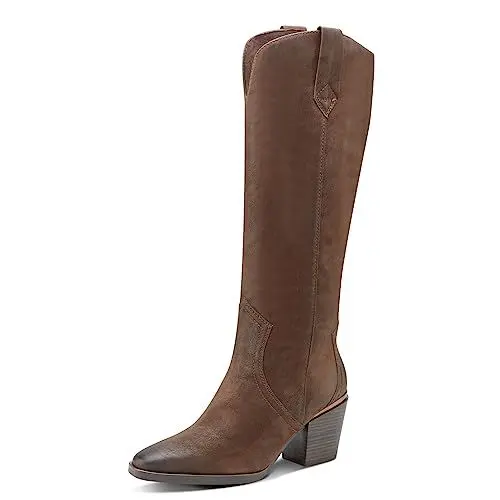 Produktbild: MARCO TOZZI Damen Langschaftstiefel mit Absatz bis zum Knie Cowboy, Braun (Cafe Nubuck), 37