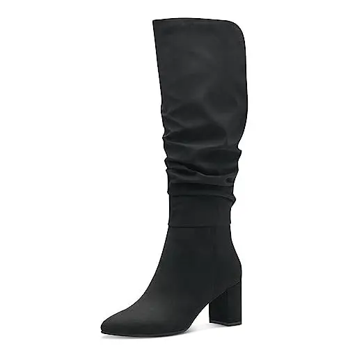 Produktbild: MARCO TOZZI Damen Hohe Stiefel mit Absatz Kniehoch Spitz, Schwarz (Black), 37 EU