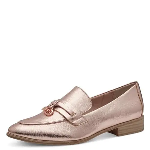Produktbild: MARCO TOZZI Damen Loafer mit Absatz Elegant Bequem, Metallisch (Rose Metallic), 36 EU