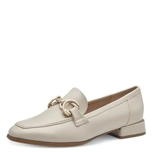 Produktbild: MARCO TOZZI Damen Loafer mit Absatz Elegant Vegan, Beige (Cream), 37 EU
