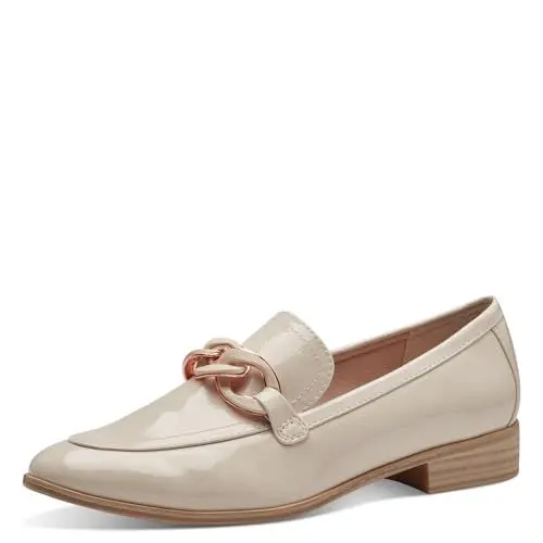 Produktbild: MARCO TOZZI Damen Loafer mit Absatz Lack Elegant, Cremefarben (Powder Patent), 41 EU