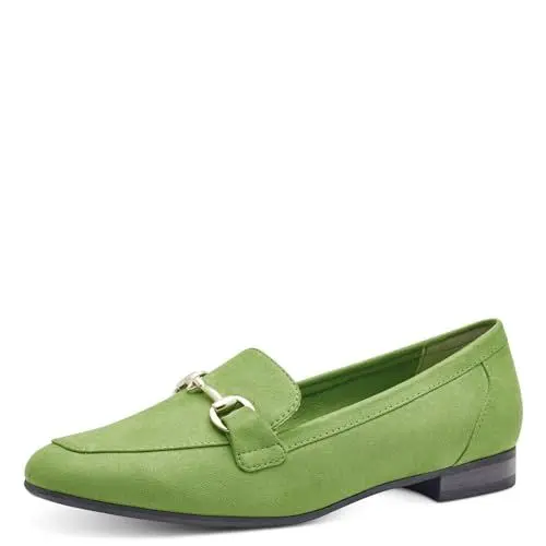 Produktbild: MARCO TOZZI Damen Loafer ohne Absatz Vegan mit Schnalle, Grün (Apple), 39 EU