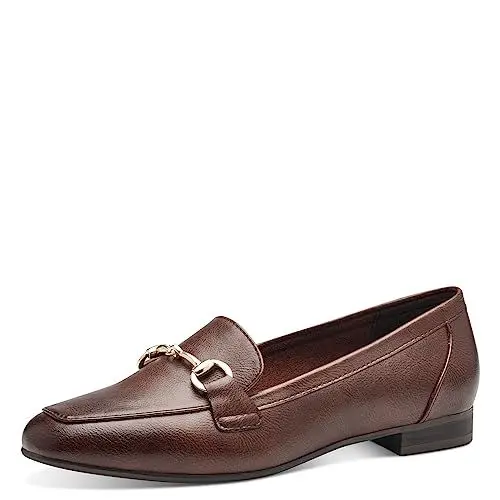 Produktbild: MARCO TOZZI Damen Loafer ohne Absatz aus Kunstleder Elegant, Braun (Chestnut), 36