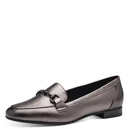 Produktbild: MARCO TOZZI Damen Loafer ohne Absatz aus Kunstleder Elegant, Silber (Pewter), 38