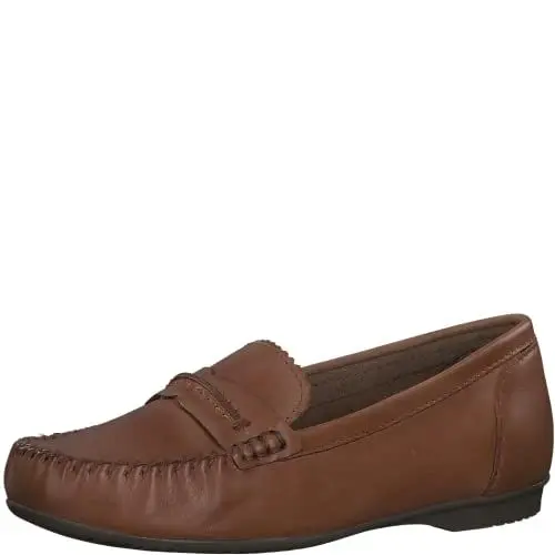 Produktbild: MARCO TOZZI Damen Mokassins aus Leder Elegant, Braun (Cognac), 36 EU