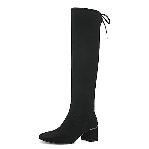 Produktbild: MARCO TOZZI Damen Overknee Stiefel Elegant mit Blockabsatz, Schwarz (Black), 38