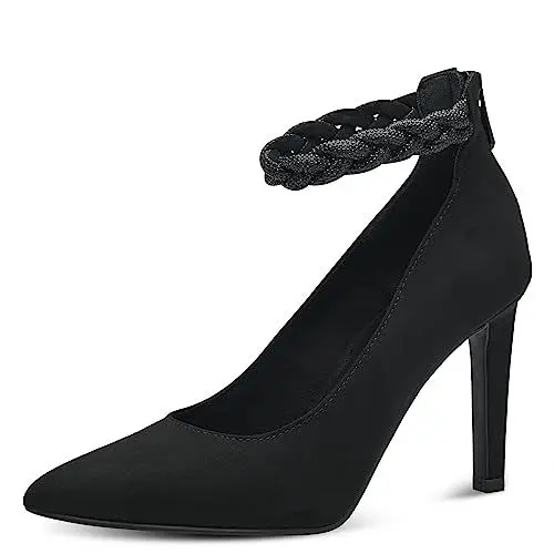 Produktbild: MARCO TOZZI Damen Pumps Spitz mit Riemen Spitz Elegant, Schwarz (Black), 37