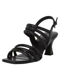 Produktbild: MARCO TOZZI Damen Sandalen mit Absatz Glitzer Festlich, Schwarz (Black Comb), 37 EU