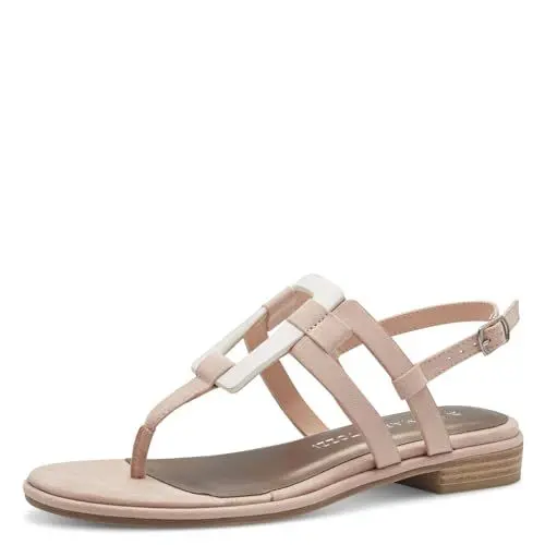 Produktbild: MARCO TOZZI Damen Sandalen mit Absatz Zehentrenner Verstellbarer Riemen, Beige (Powder Comb), 37 EU