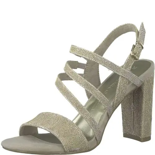 Produktbild: MARCO TOZZI Damen Sandalen mit Absatz mit Verstellbarem Riemen Vegan, Gold (Dune Metallic), 36 EU