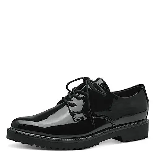 Produktbild: MARCO TOZZI Damen Schnürschuhe Vegan Lack, Schwarz (Black Patent), 37 EU