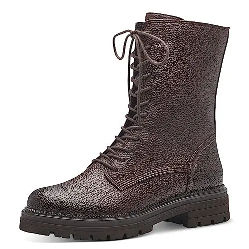 Produktbild: MARCO TOZZI Damen Schnürstiefel ohne Absatz aus Kunstleder Flach, Braun (Cafe), 41