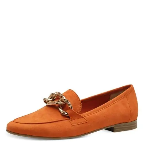 Produktbild: MARCO TOZZI Damen Slipper aus Leder mit Blockabsatz, Orange (Orange), 40 EU