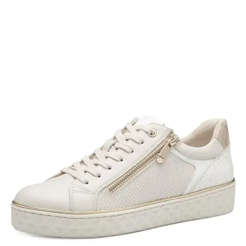 Produktbild: MARCO TOZZI Damen Sneaker flach Vegan Freizeit, Beige (Cream Comb), 37 EU