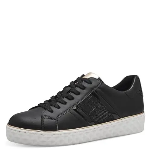 Produktbild: MARCO TOZZI Damen Sneaker flach Vegan Freizeit, Schwarz (Black Comb), 40 EU