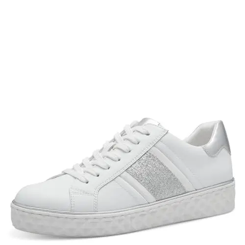 Produktbild: MARCO TOZZI Damen Sneaker flach Vegan Freizeit, Weiß (White Comb), 36 EU