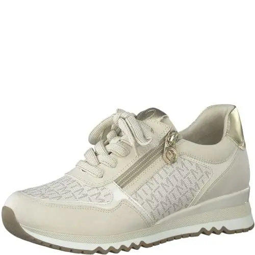 Produktbild: MARCO TOZZI Damen Sneaker flach mit Glitzer Vegan, Beige (Cream Comb), 39 EU