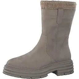 Produktbild: MARCO TOZZI Damen Stiefel ohne Absatz mit Stoffbund Plateau, Beige (Smoke Comb), 41