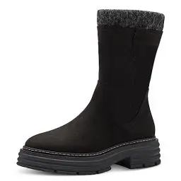 Produktbild: MARCO TOZZI Damen Stiefel ohne Absatz mit Stoffbund Plateau, Schwarz (Black Comb), 38