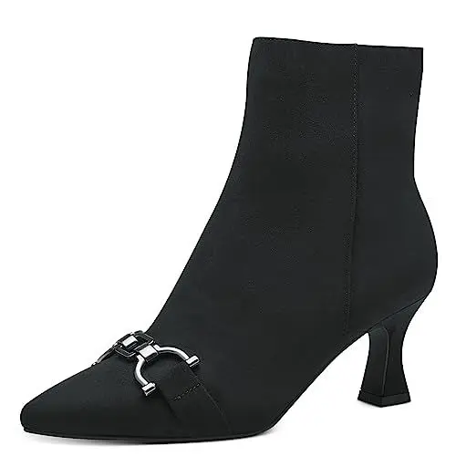 Produktbild: MARCO TOZZI Damen Stiefeletten Spitz mit Absatz Elegant, Schwarz (Black), 38