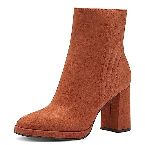 Produktbild: MARCO TOZZI Damen Stiefeletten mit Absatz Elegant Blockabsatz, Orange (Rust), 40