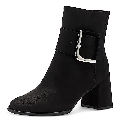 Produktbild: MARCO TOZZI Damen Stiefeletten mit Absatz Elegant mit Schnalle, Schwarz (Black), 40