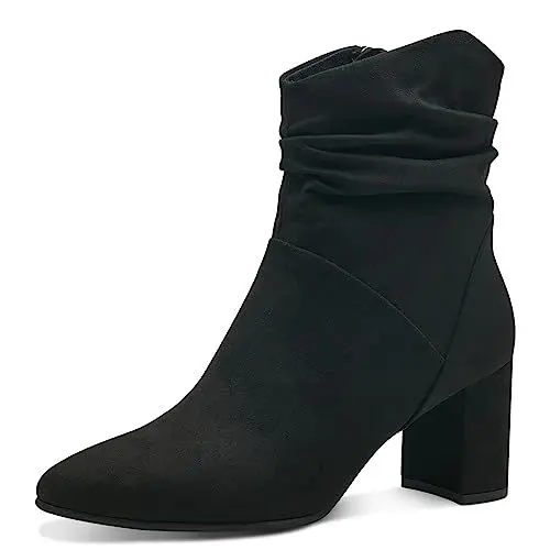 Produktbild: MARCO TOZZI Damen Stiefeletten mit Absatz Spitz mit Reißverschluss, Schwarz (Black), 37 EU