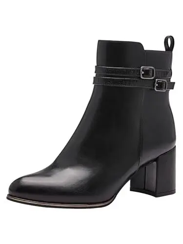 Produktbild: MARCO TOZZI Damen Stiefeletten mit Absatz Vegan Spitz, Schwarz (Black Comb), 39 EU