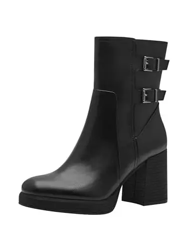 Produktbild: MARCO TOZZI Damen Stiefeletten mit Absatz Vegan mit Reißverschluss, Schwarz (Black), 40 EU