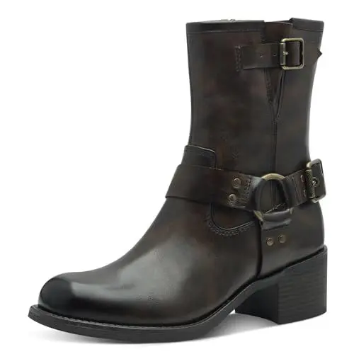 Produktbild: MARCO TOZZI Damen Stiefeletten mit Absatz mit Blockabsatz mit Reißverschluss, Braun (Cafe Antic), 38 EU
