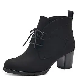 Produktbild: MARCO TOZZI Damen Stiefeletten mit Absatz zum Schnüren Vegan, Schwarz (Black), 39 EU