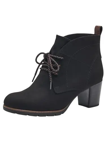 Produktbild: MARCO TOZZI Damen Stiefeletten mit Absatz zum Schnüren Vegan, Schwarz (Black Comb), 37 EU