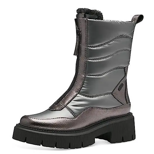Produktbild: MARCO TOZZI Damen Stiefeletten ohne Absatz Winter Plateau, Silber (Pewter Comb), 37