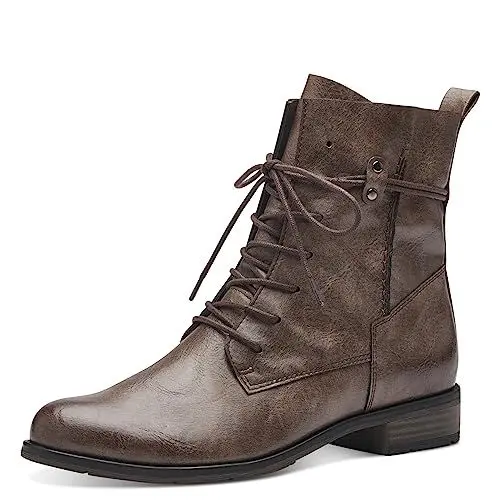 Produktbild: MARCO TOZZI Damen Stiefeletten zum Schnüren aus Kunstleder Flach, Braun (Mud), 40