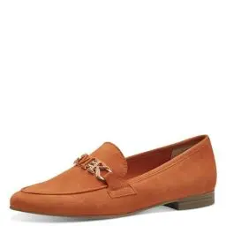 Produktbild: MARCO TOZZI by Guido Maria Kretschmer Damen Loafer mit Absatz aus Leder Elegant, Orange (Orange), 40 EU