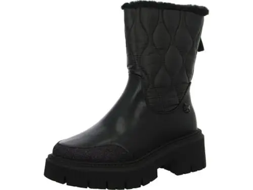 Produktbild: MARCO TOZZI by Guido Maria Kretschmer Damen Stiefeletten ohne Absatz mit Plateau mit Reißverschluss, Schwarz (Black Comb), 38 EU