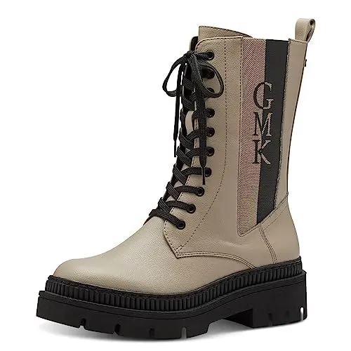 Produktbild: MARCO TOZZI by Guido Maria Kretschmer Damen Stiefeletten zum Schnüren mit Plateau mit Reißverschluss, Braun (Taupe Comb), 36 EU
