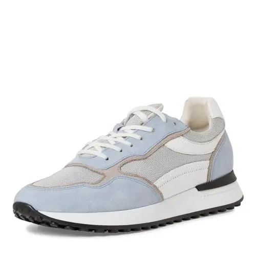 Produktbild: MARCO TOZZI by Guido Maria Kretschmer Herren Sneaker flach aus Leder mit dicker Sohle, Blau (Lt Blue Comb), 42 EU