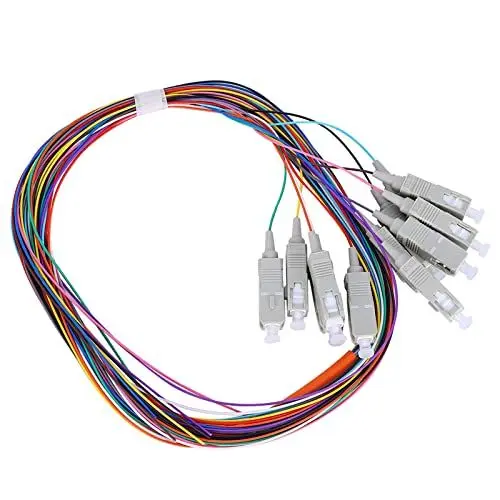 Produktbild: Marhynchus 12-adriges Multimode-Glasfaser-Pigtail-Kabel, SC/UPC, 1,2 M, PVC-Gehäuse, Carrier-Klasse-Ebene, Plug-and-Play, für Lokale Glasfasernetzwerke, Glasfaserkommunikationssysteme