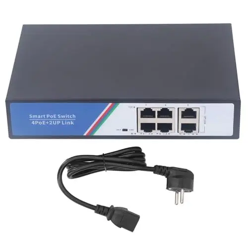 Produktbild: Marhynchus 6-Port-Ethernet-Switch, 12 Gbit/s Schaltkapazität, Plug-and-Play-Home-Office-Netzwerk-Splitter, 100–240 V (EU-Stecker 100-240 V), Marhynchus5urmgfq9oa-12