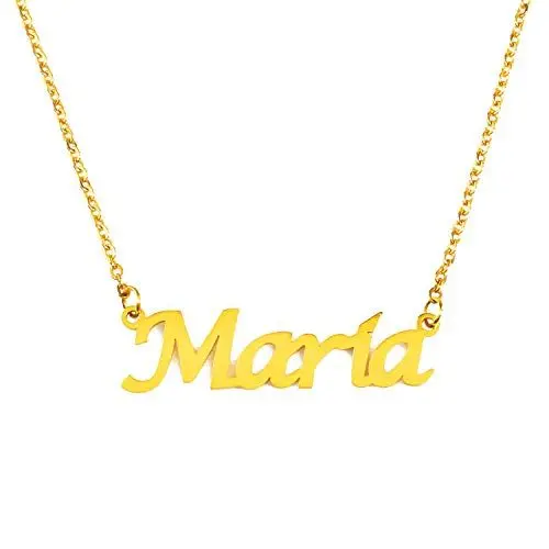 Produktbild: Maria Vergoldet Namenskette Personalisiert Damen Halskette Mit Namen Fashion Schmuck Geschenk Fur Freundin Mutter Schwester