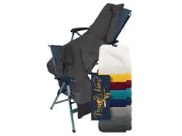 Produktbild: Marie´s Home Frottee - Schonbezug für Gartenstuhl und Gartenliege Gartenliegenauflagen 70x200 für Campingstuhl Campingliege Klappstühle Saunaliege Strandliegen Poolliegen, 70 x 200 cm, anthrazit